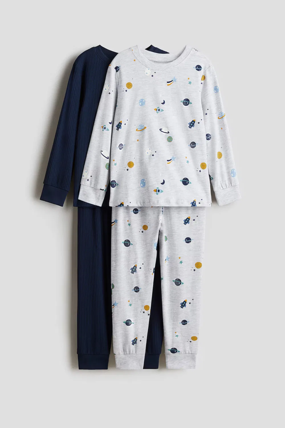 Комплект из 2 хлопковых пижам с принтом H&M, Marineblau/Weltall