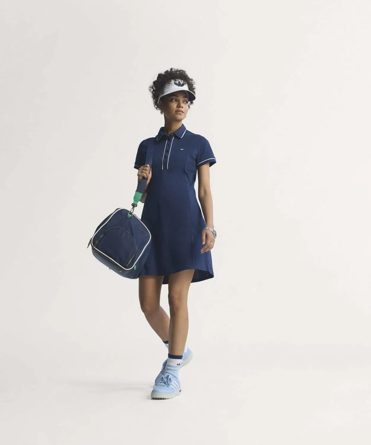 Женское платье для гольфа с поло-воротником, модель Original, Adidas, Blue — фото 3