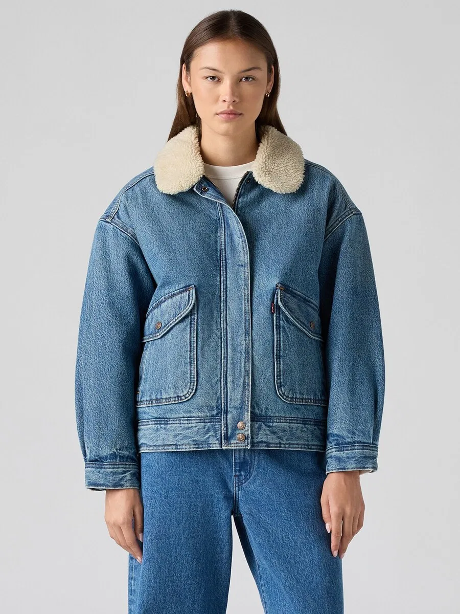Куртка LEVI'S Between-Season 'Sherpa' из синего денима — фото 2
