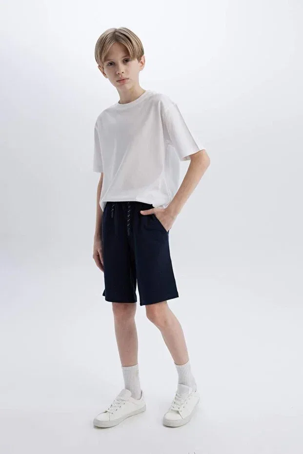Детские шорты для мальчиков из пике Basics Defacto, Navy Blue-Nv135