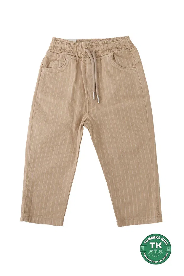 Детские брюки для девочек в полоску Bebe striped pants Tommiks Kids, Beige