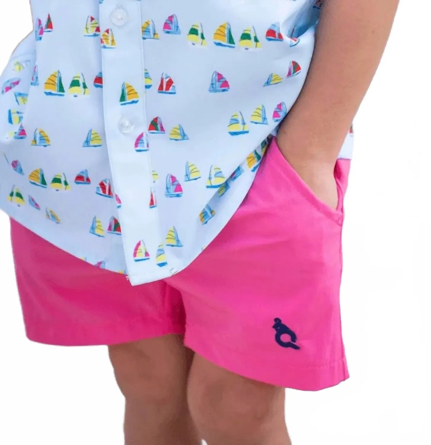 Детские шорты с защитой UPF50+ Everyday Shorts синийBlue Quail Clothing Co., розовый — фото 3