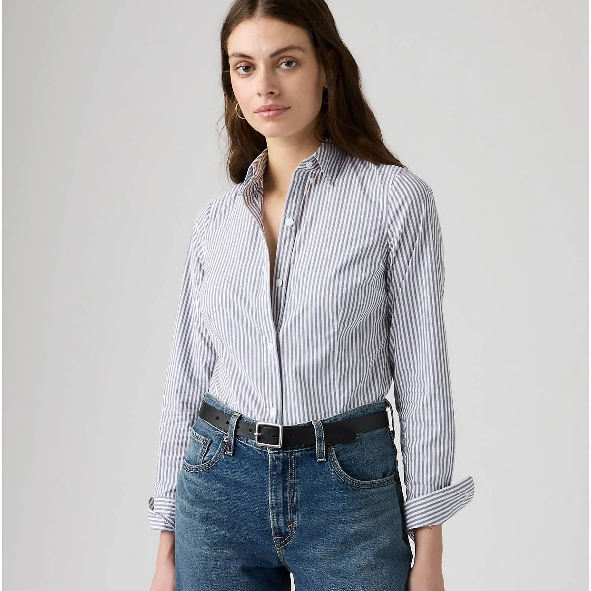 Узкая рубашка из поплина на пуговицах Levi's, Hadley Stripe Vintag - Blue