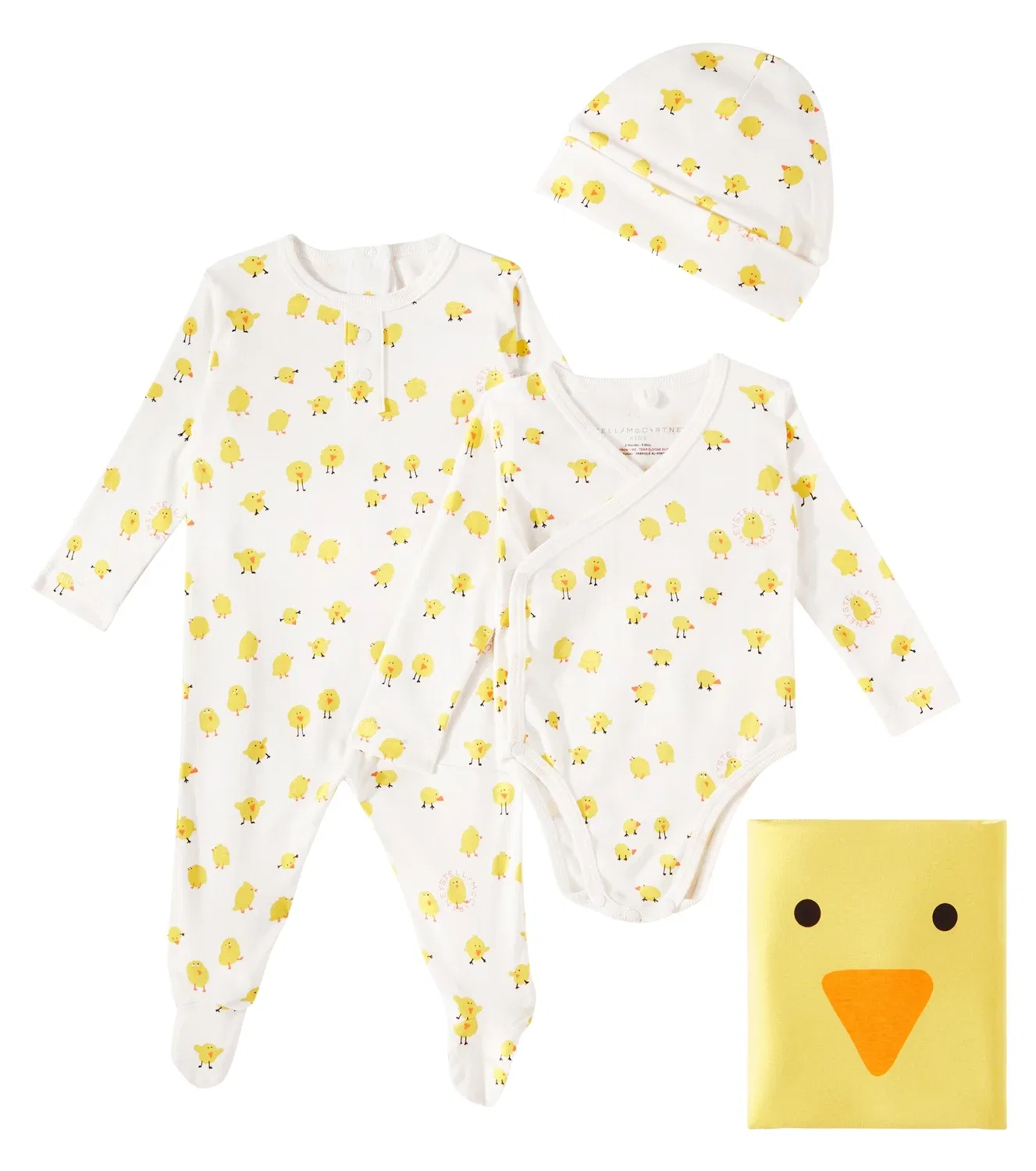 Комплект для новорожденных из хлопка с одеялом и шапочкой Stella Mccartney Kids, белый