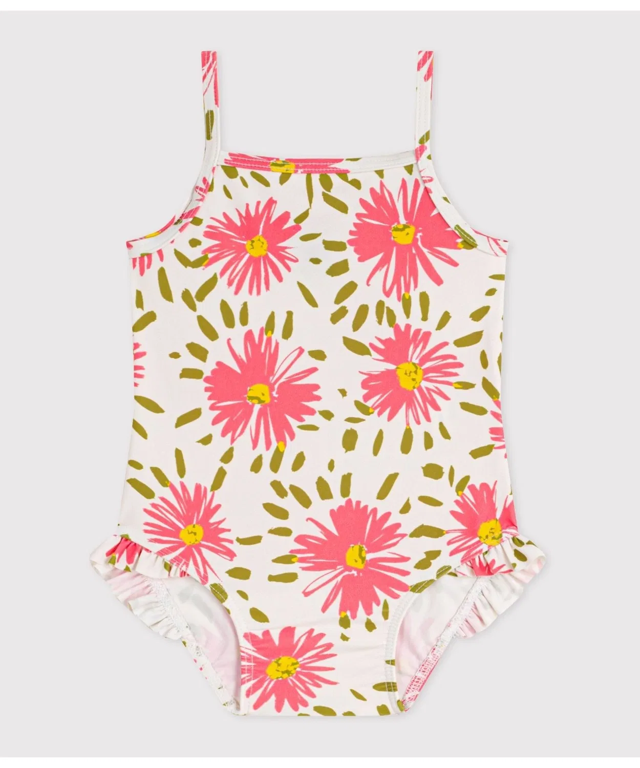 Детский купальник-платье с цветочным принтом PETIT BATEAU, White