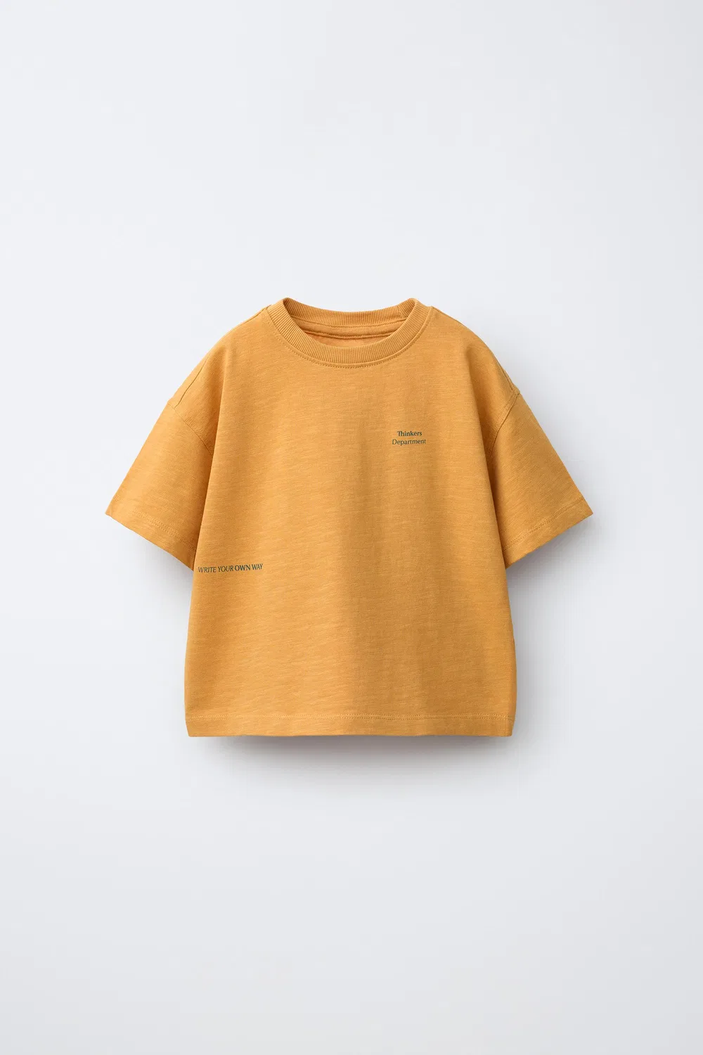 Футболка с принтом слогана ZARA, Mustard