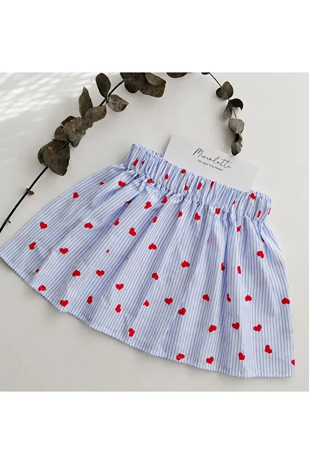 Детская юбка для девочек с принтом Miccolatte For You Tiny Heart, Striped Heart — фото 2