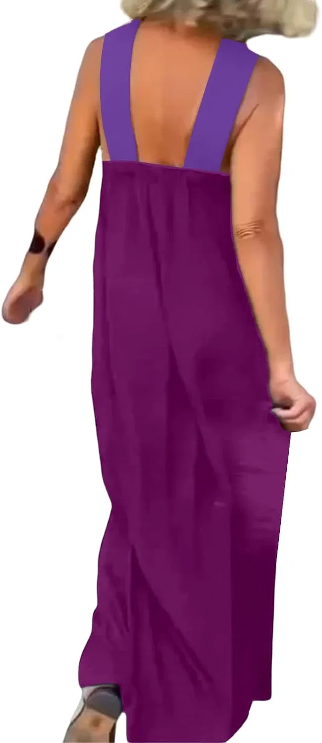 Женское летнее макси-платье на запах с открытой спиной, Purple — фото 3