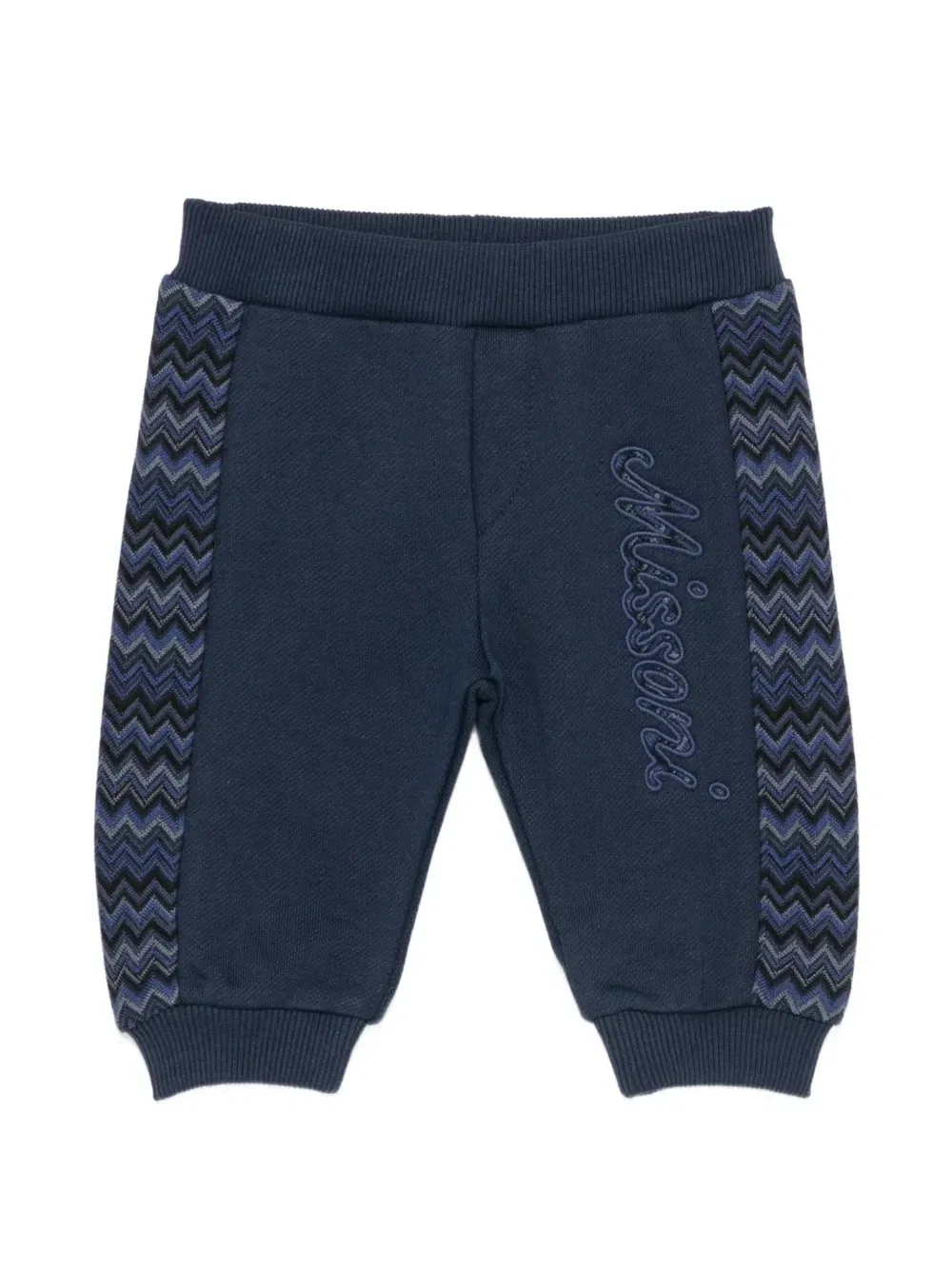 Спортивные штаны с вышитым логотипом Missoni Kids, синий