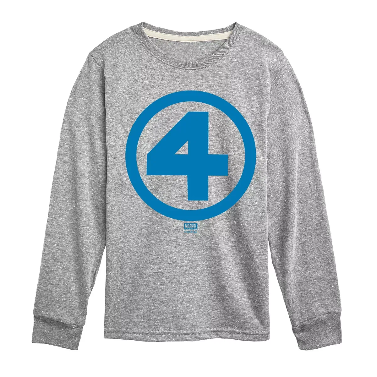Детская футболка с длинным рукавом с принтом Fantastic Four Logo Blue Fantastic Four, Athletic Heather