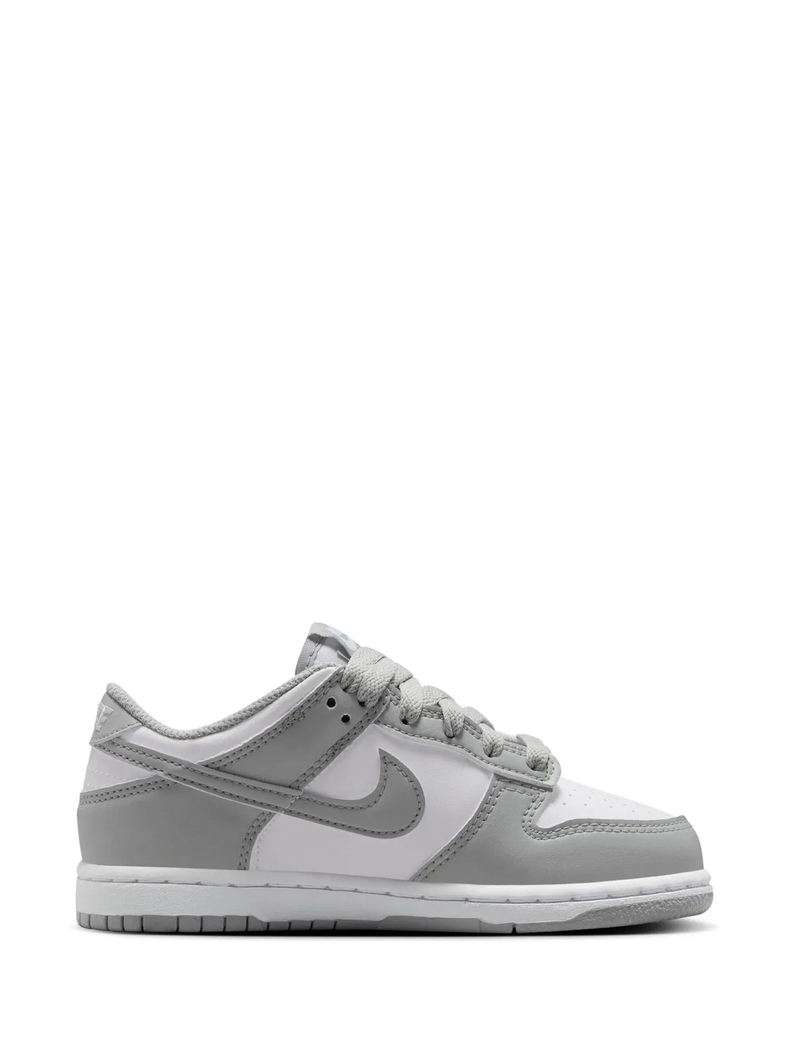 Кроссовки детские Nike Dunk Low, бело-серые — фото 2