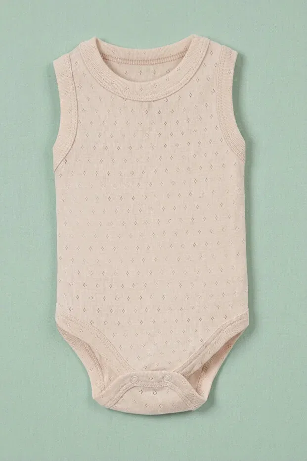 Детское боди-комбинезон хлопковый комплект 2 шт. Zumino, Nude Color — фото 3