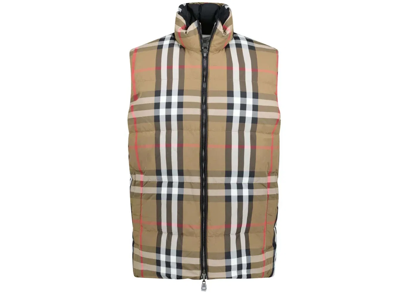 Мужской жилет утепленный реверсивный с принтом Lowick Burberry, Black Archive Beige