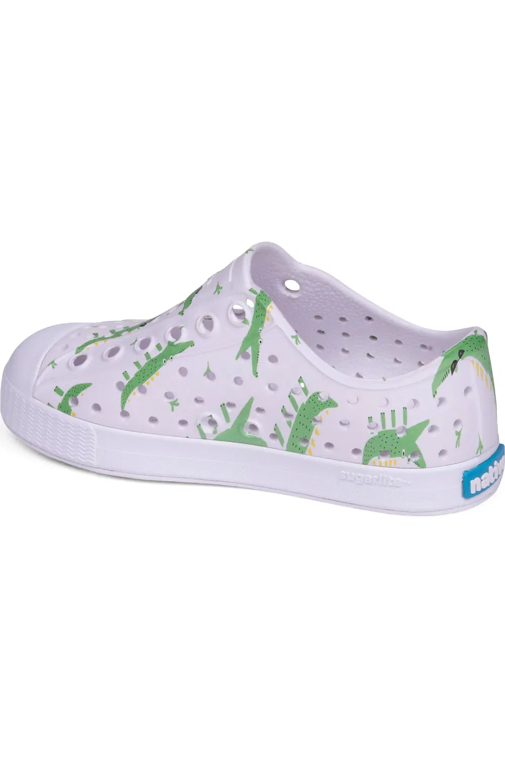 Детские кеды водонепроницаемые на плоской подошве Jefferson Native Shoes, White/Alligators — фото 2