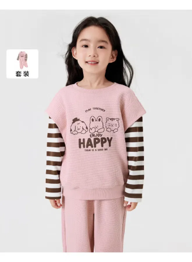 Комплект из двух предметов с вафельной вязкой для малышей, модель Soft waffle-knit, Balabala, розовый