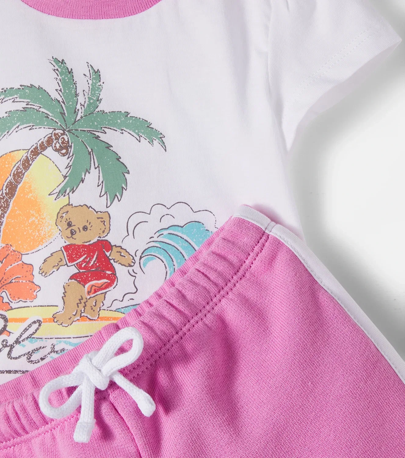 Комплект из футболки и шорт Polo Bear хлопковый Polo Ralph Lauren Kids, белый — фото 4