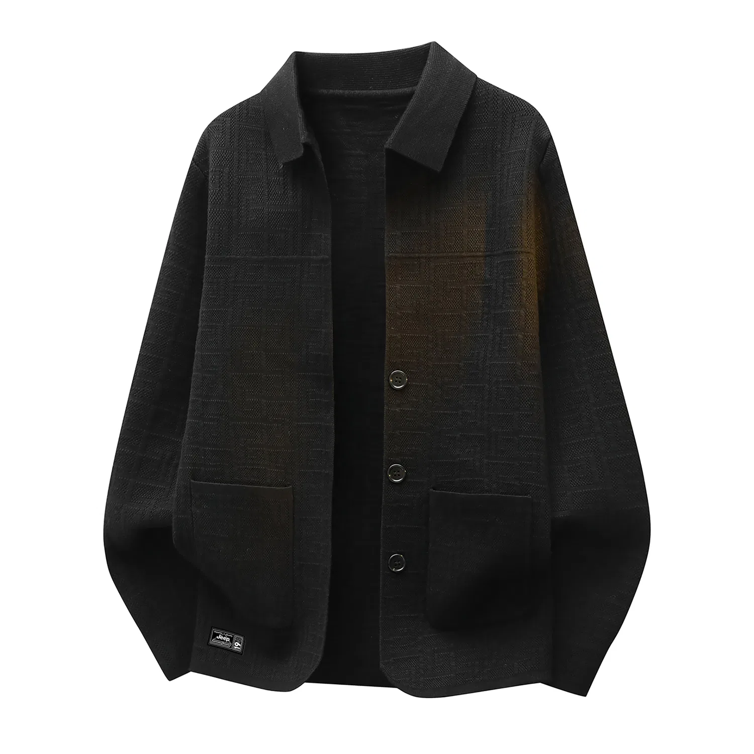 Детский джемпер Jeep Knitwear Unisex Lapel Moderate Straight Fit, Black