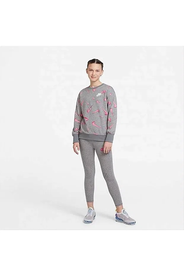 Детские свитшот для девочек с длинным рукавом Nike, Gray — фото 3