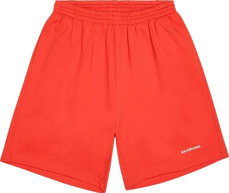 Спортивные шорты Balenciaga Sweatshorts 'Bright Red/White', красный — фото 2