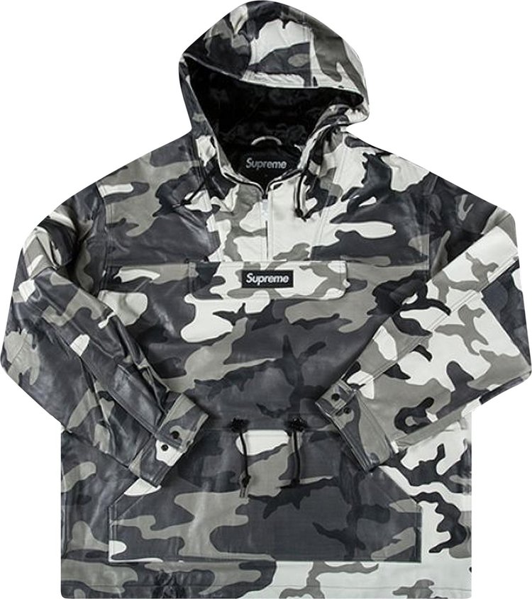 Анорак Supreme Leather Anorak 'Snow Camo', белый - фото