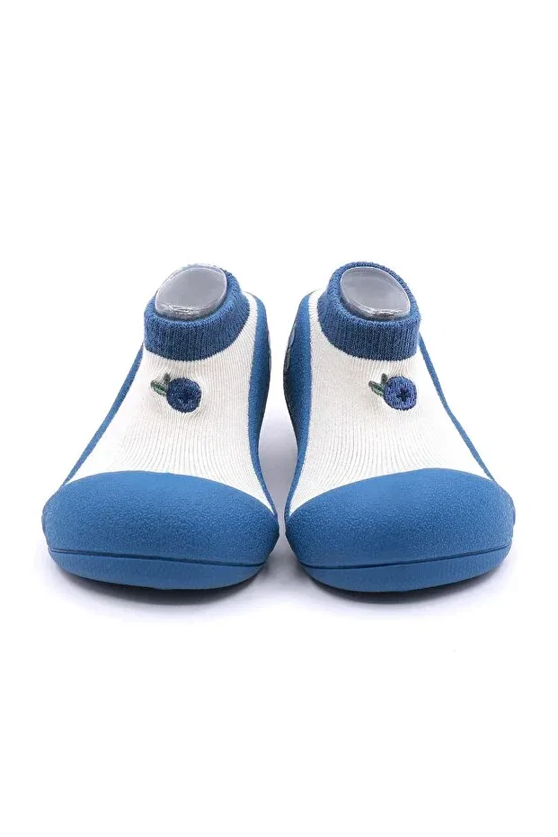 Детские тапочки-носочки с принтом Fruit Blueberry Barefoot First Step Shoes Attipas, Blue — фото 3