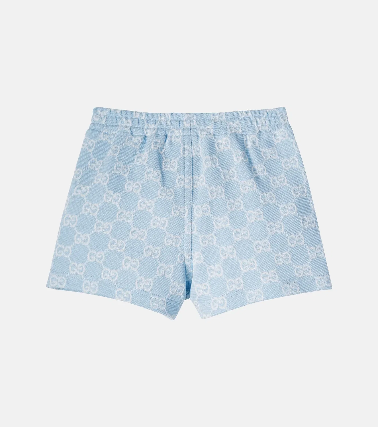 Шорты хлопковые с эластичным поясом Baby GG Gucci Kids, синий — фото 3