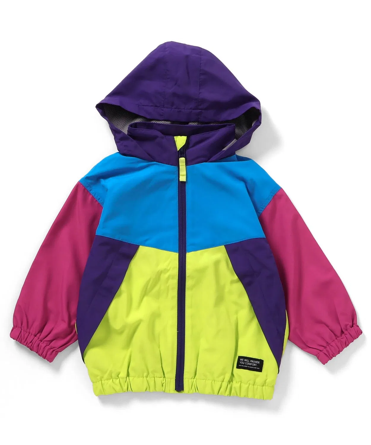 Детская ветровка из нейлона с капюшоном, модель Colorful Windbreaker BREEZE, Rainbow