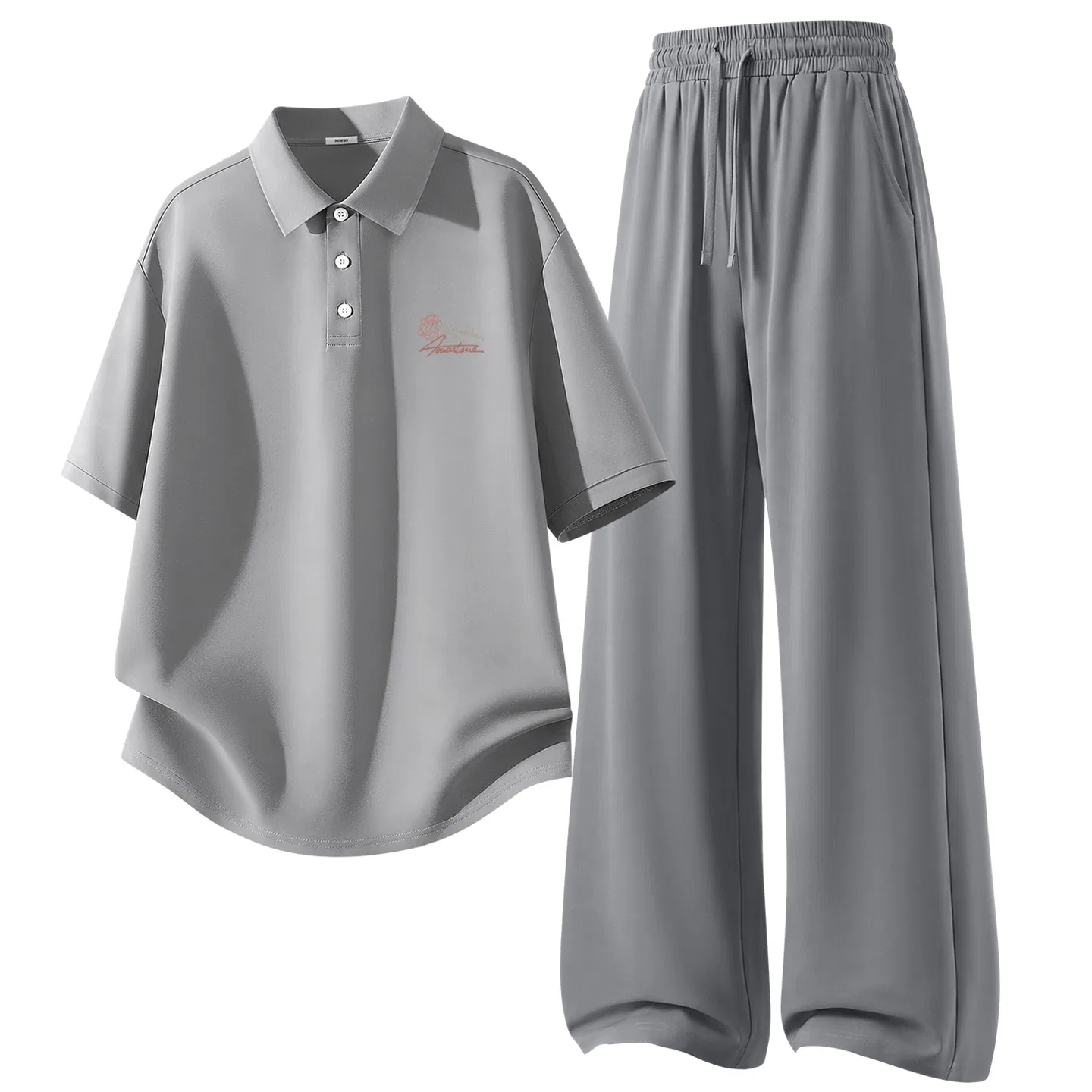 Детский спортивный комплект 2 шт. MINISO, Light Gray (English Rose Chest Logo)+Dark Gray