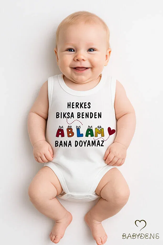 Детское боди-комбинезон без рукавов с принтом Babyden'S, White