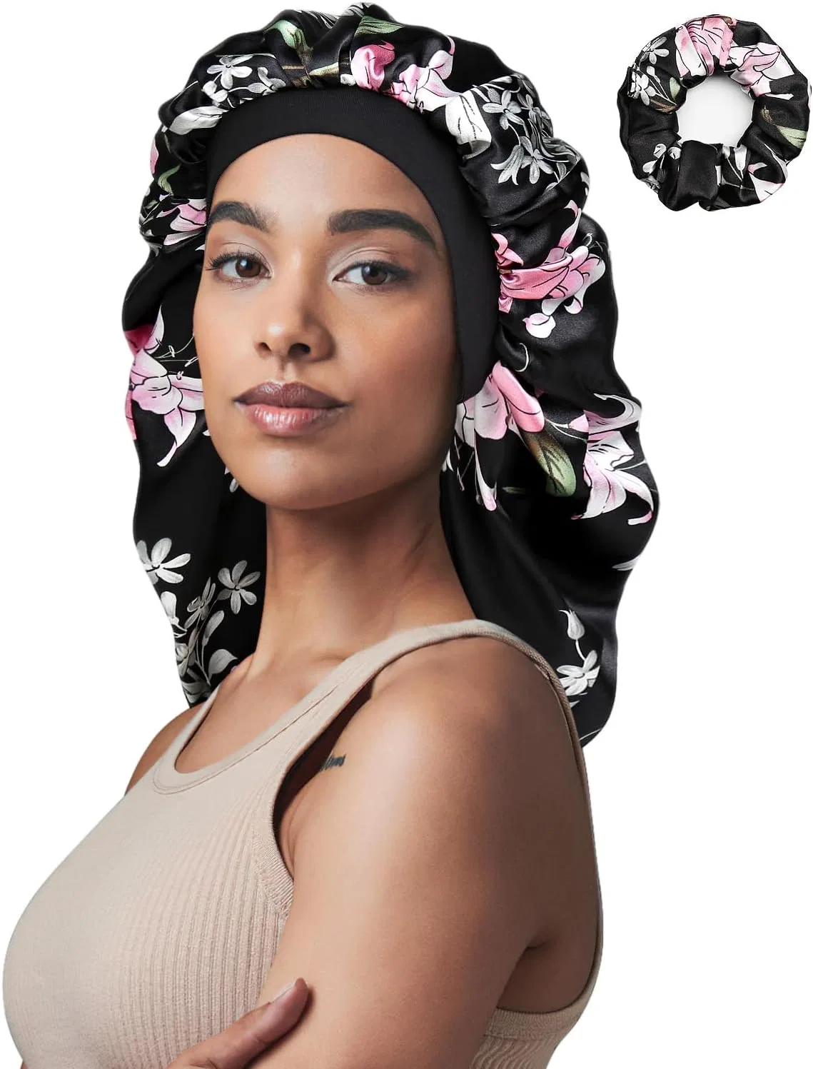 Шапочка для душа Satin Sleep Cap, Awefeel, двойной слой, Medium Cherry