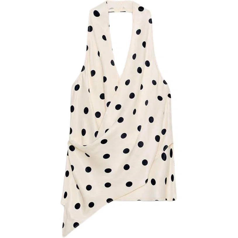 Женская рубашка свободного кроя White/Black ZARA, Белый/Черный