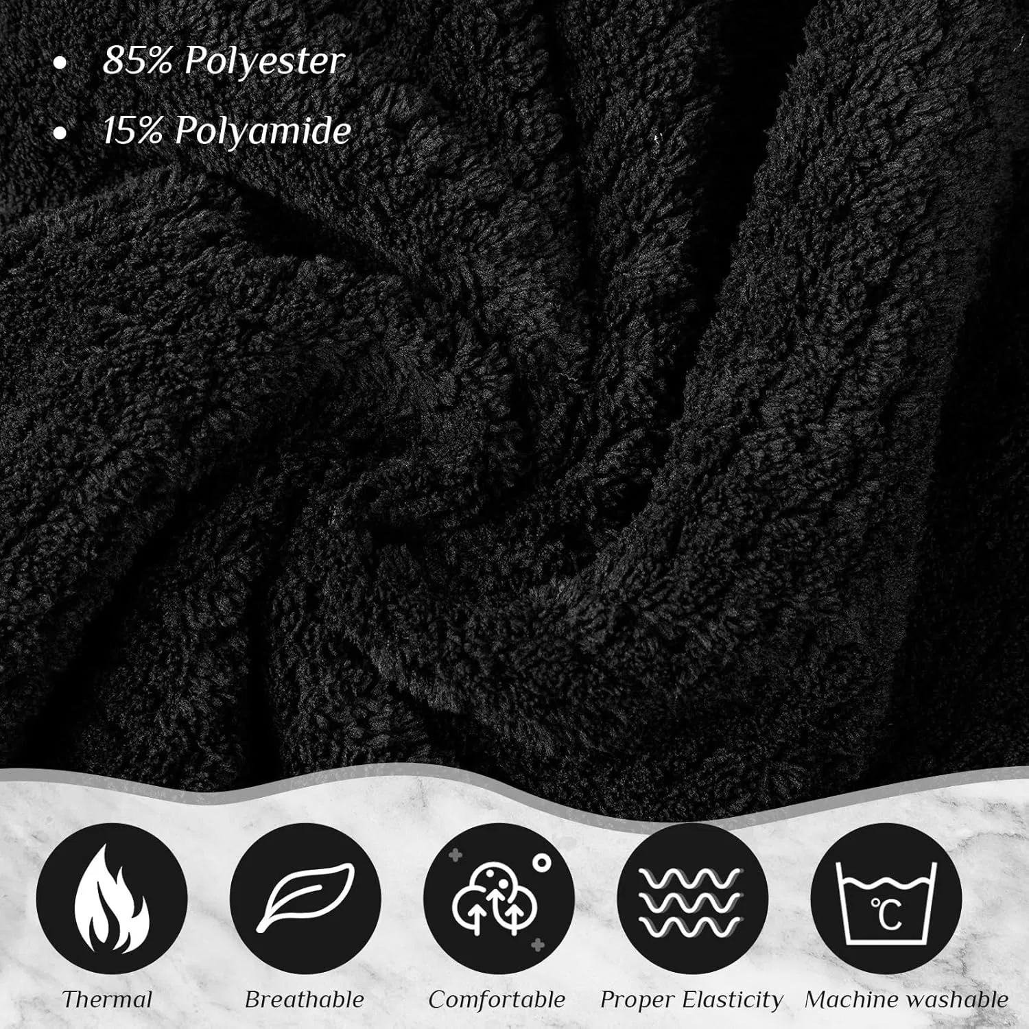 Шапочка для душаs and Wraps Set 4 шт Kinlop, Black — фото 4
