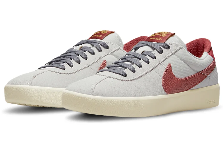 Кроссовки Nike SB Bruin React, светло-серый/темно-красный — фото 3