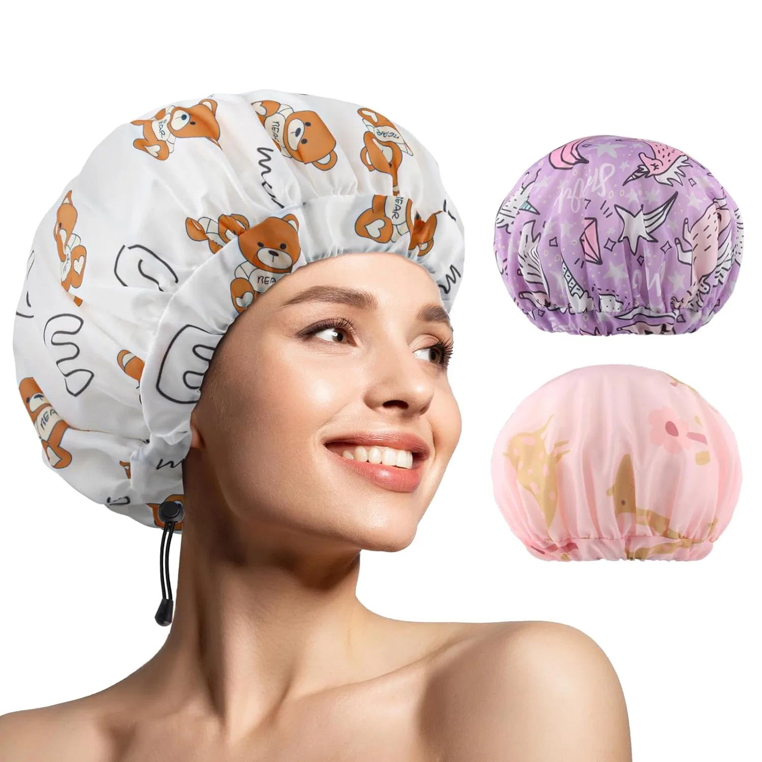 Шапочка для душа WINSTECK, 3 шт, Oversized, Waterproof