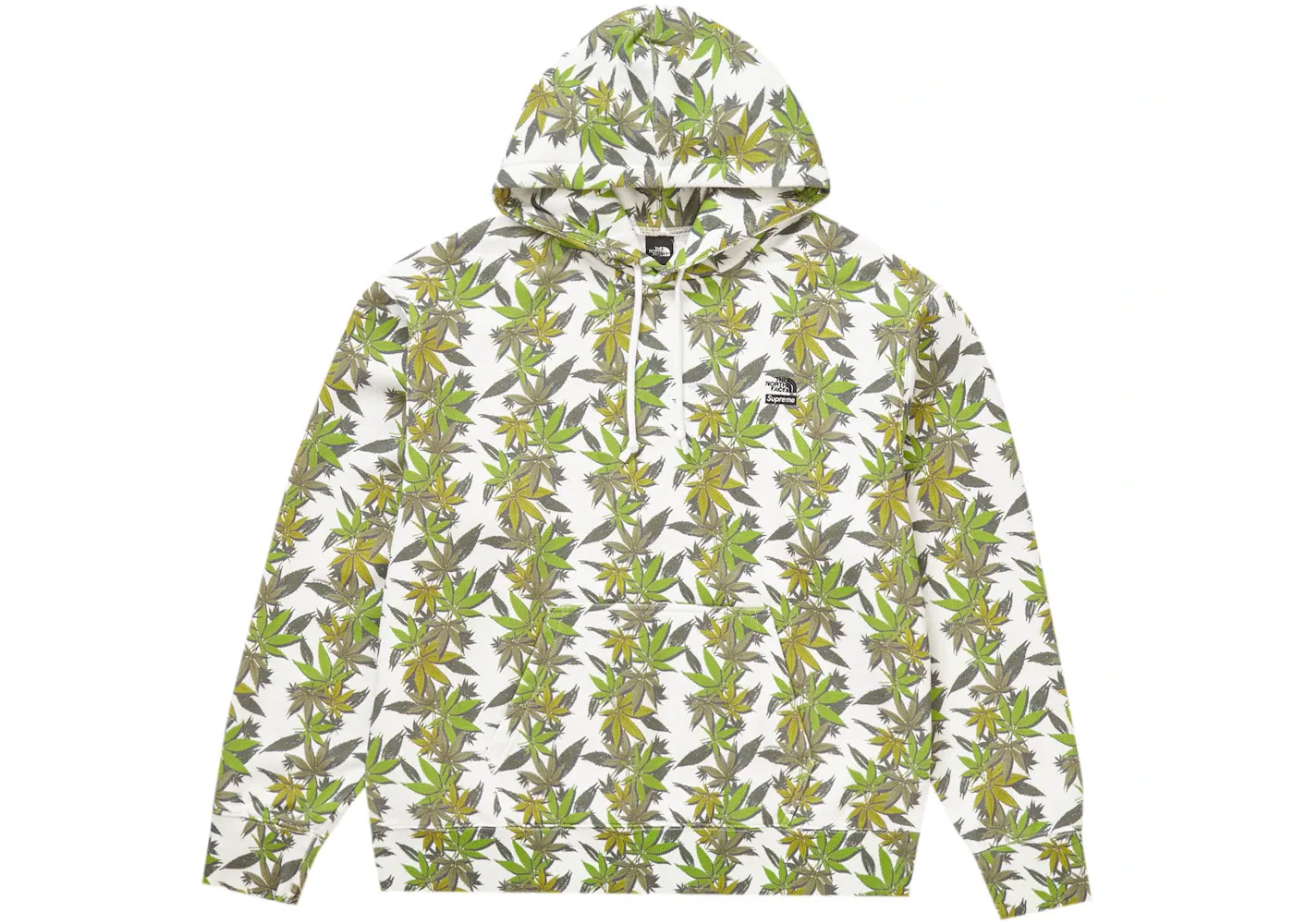 Мужской худи с капюшоном Supreme The North Face Leaf, White