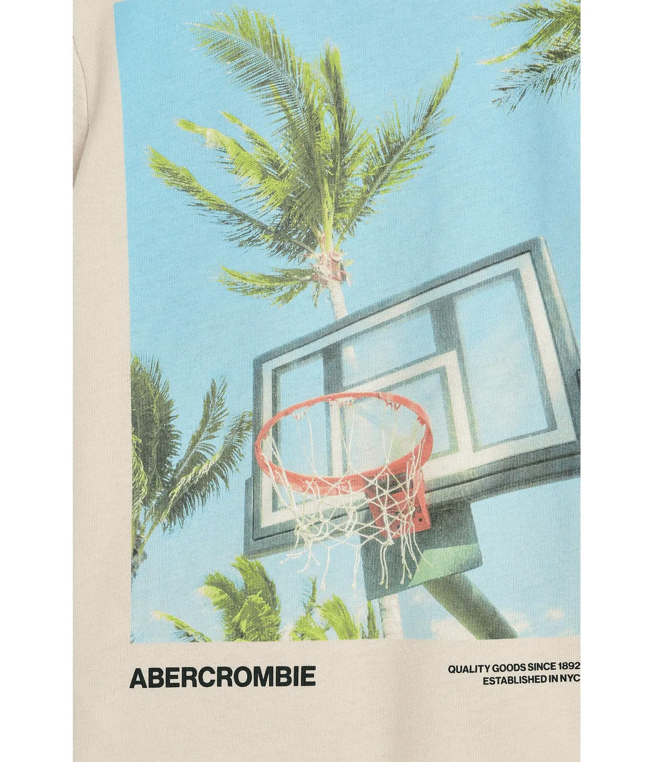 Футболка Bank Shot Tee (для маленьких и больших детей) Abercrombie Kids, Oatmeal — фото 3