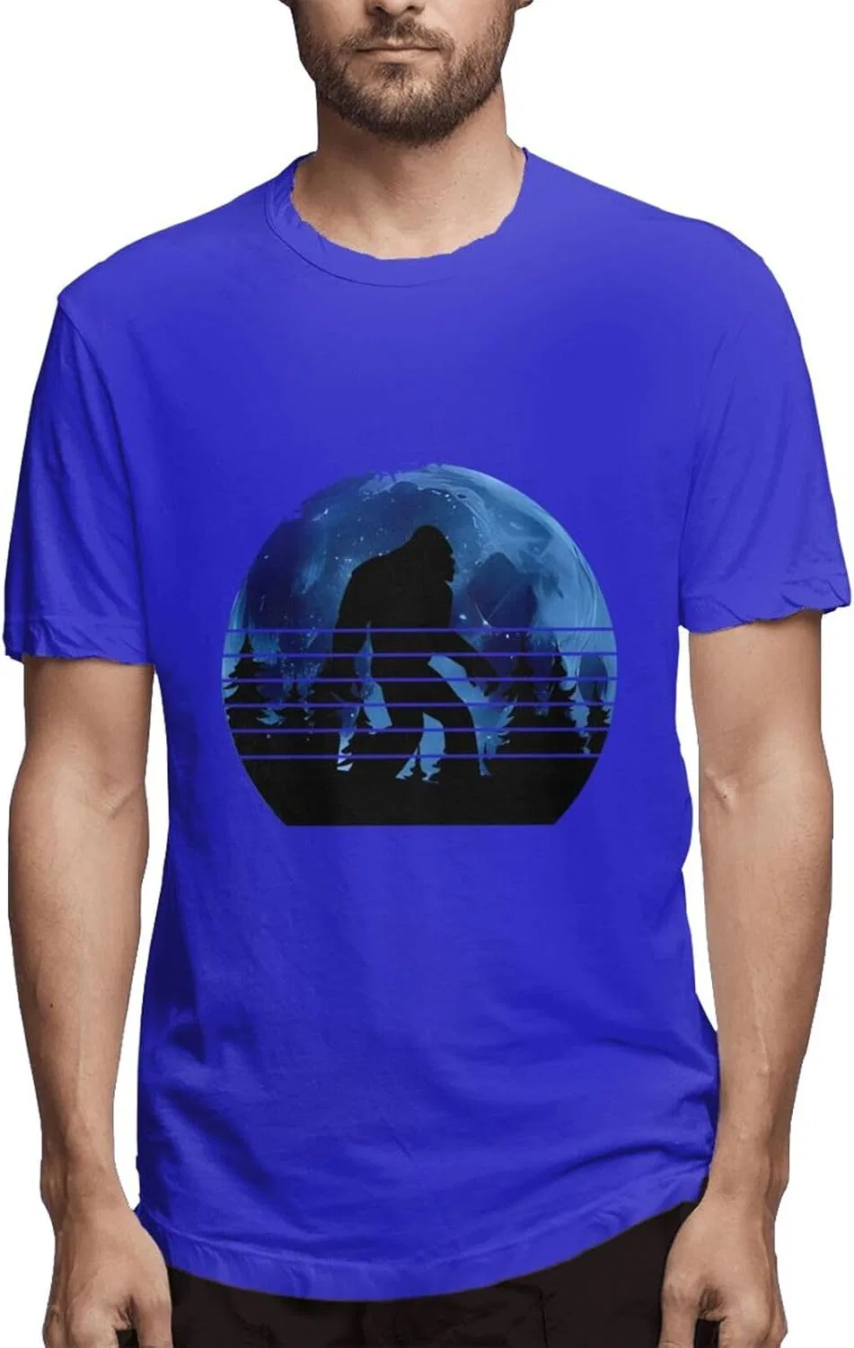 Мужская футболка с принтом Moon Bigfoot Trees, Blue
