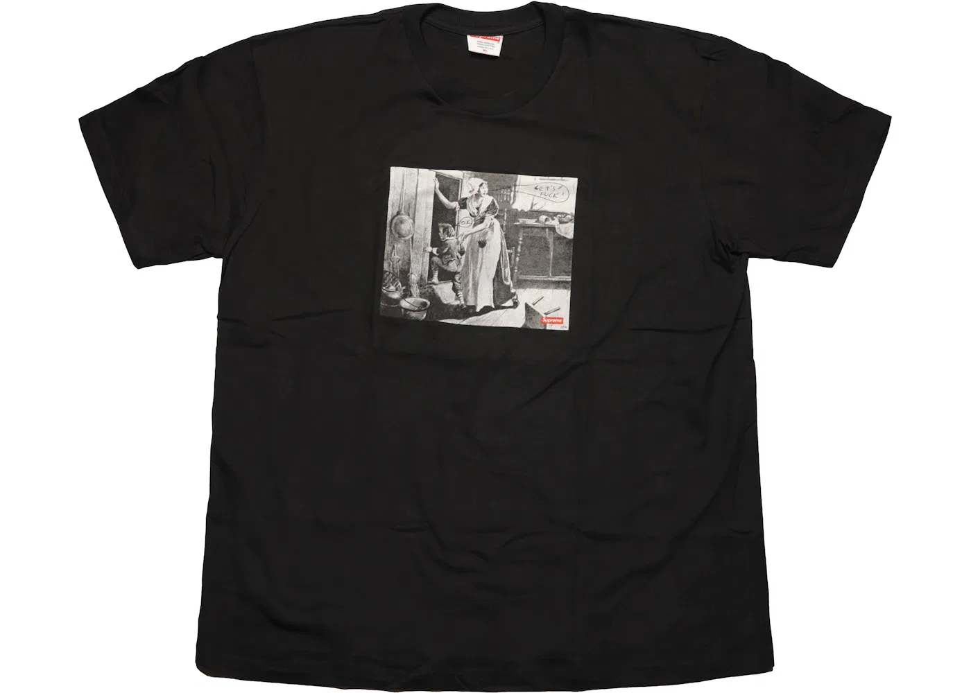 Мужская футболка с принтом Supreme Mike Kelley Hiding From Indians Tee, Black