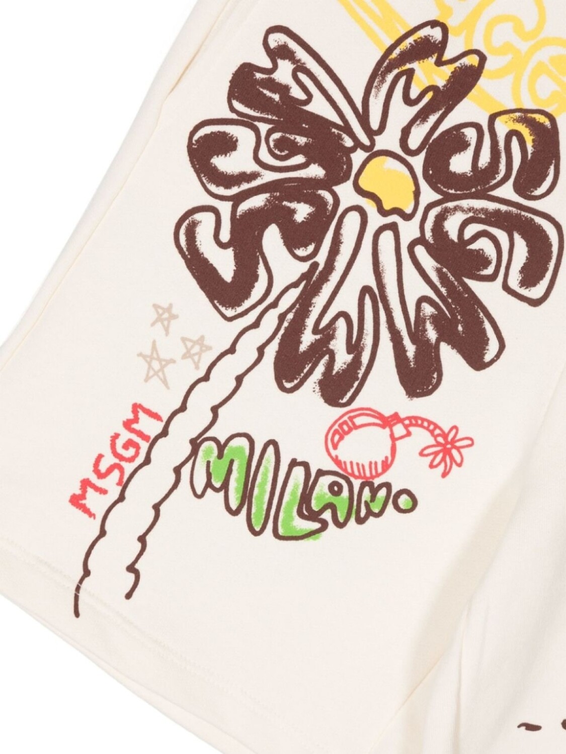 MSGM Kids шорты с графичным принтом, нейтральный цвет — фото 3