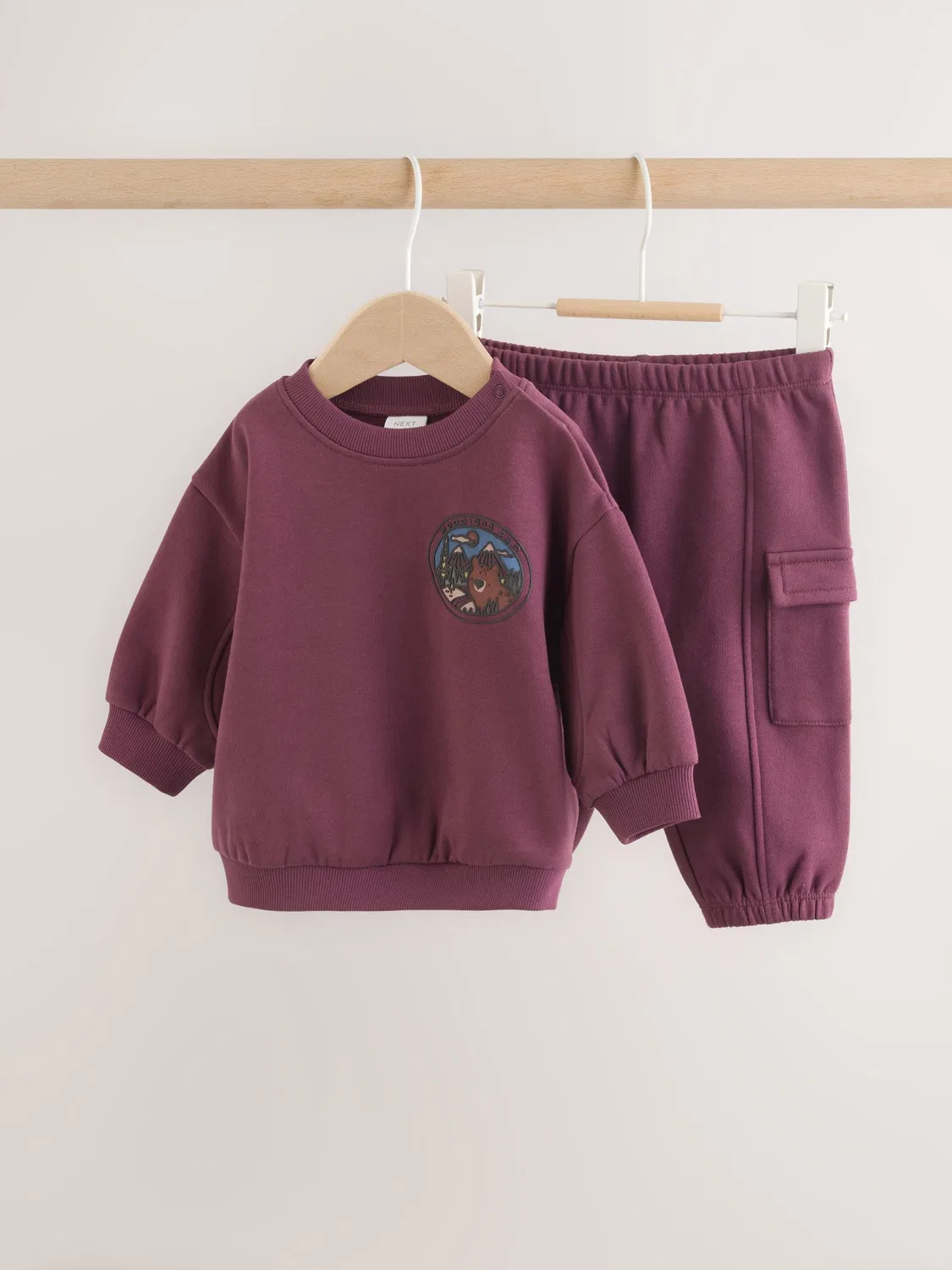Next Бордовый комплект из толстовки и спортивных штанов для малышей Red Bear (0 мес.-2 года)