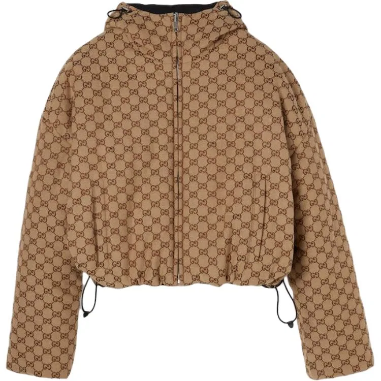 Женская куртка-бомбер двусторонняя с молнией GUCCI, Black — фото 3