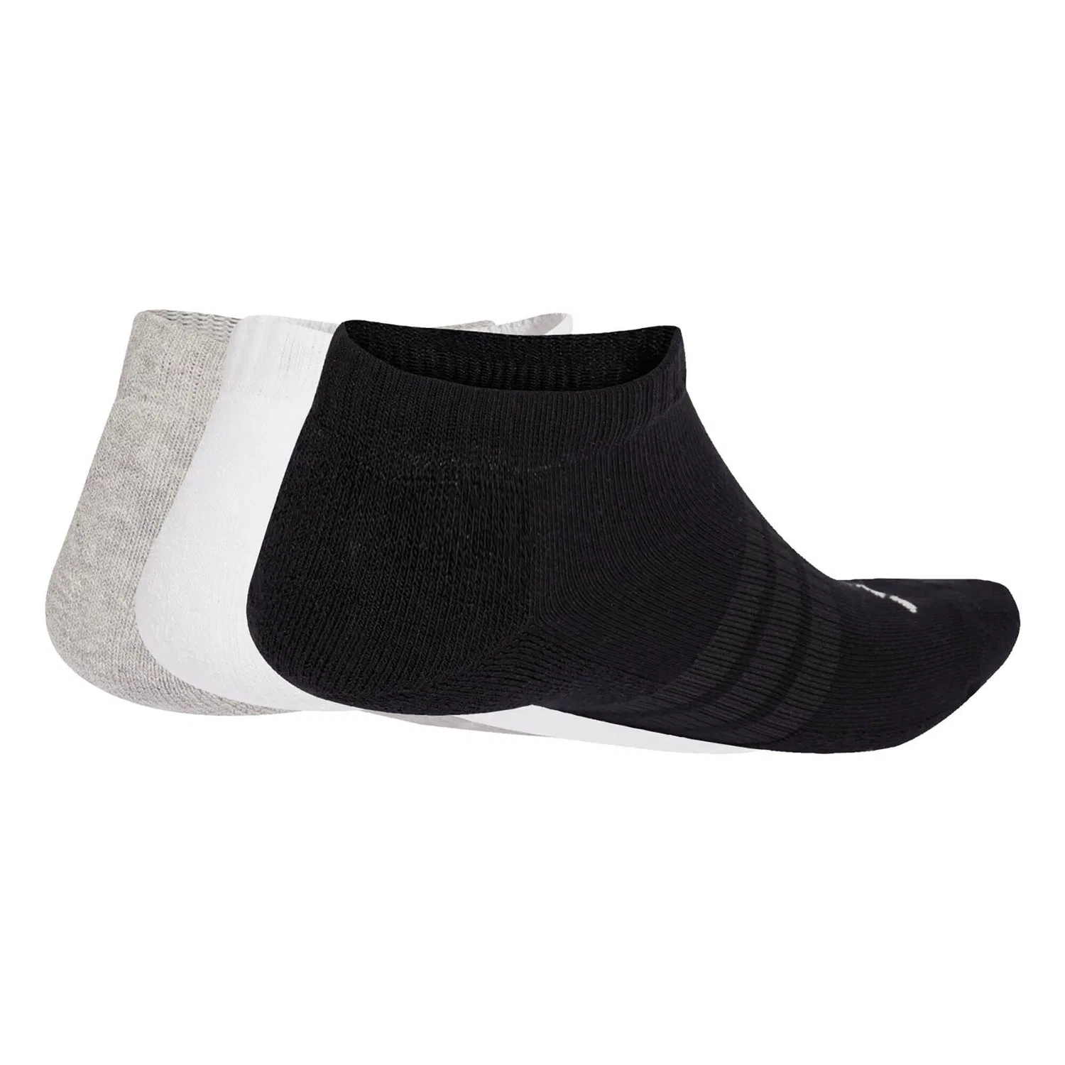 Детские хлопковые носки без видимой части Cushioned Essentials Adidas, Gray / White / Black — фото 2
