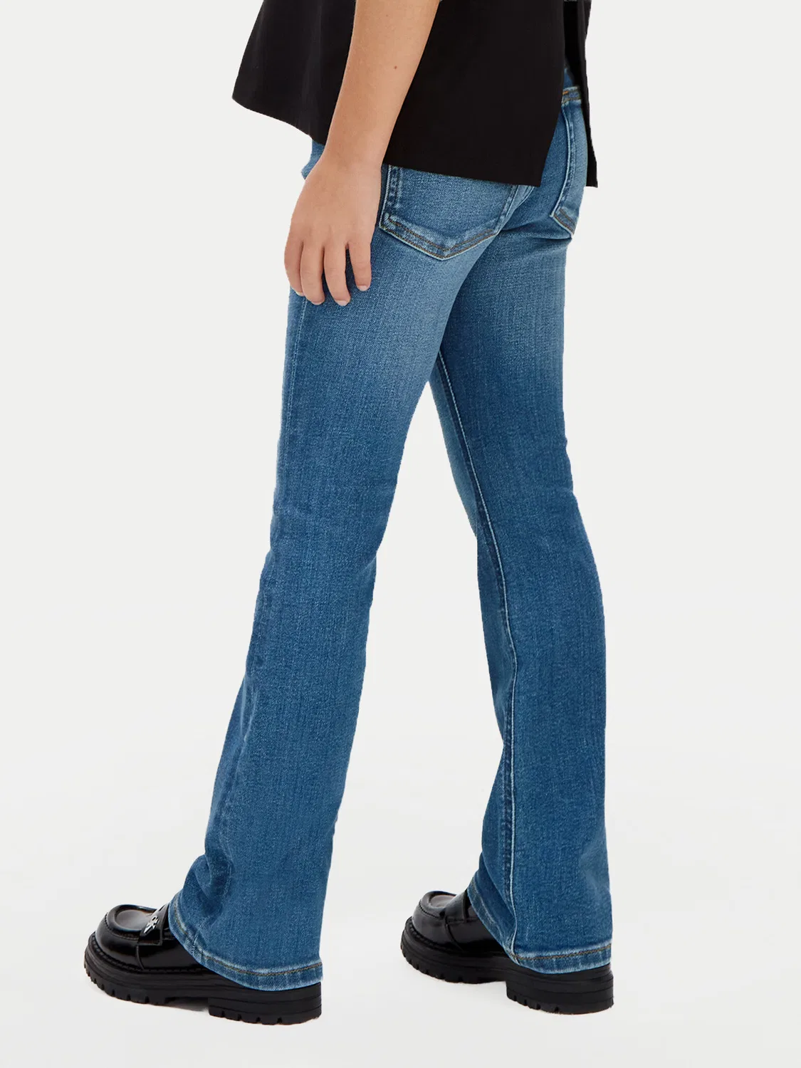 Джинсы расклешенного кроя для девочки Calvin Klein Jeans, синий — фото 3