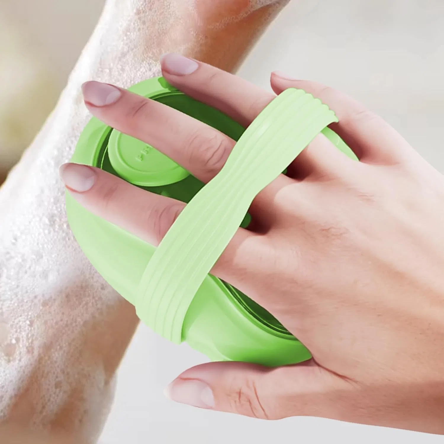 Массажная щетка для душа с дозатором мыла, ABS, 11x8x6 см, A Generisch — фото 3