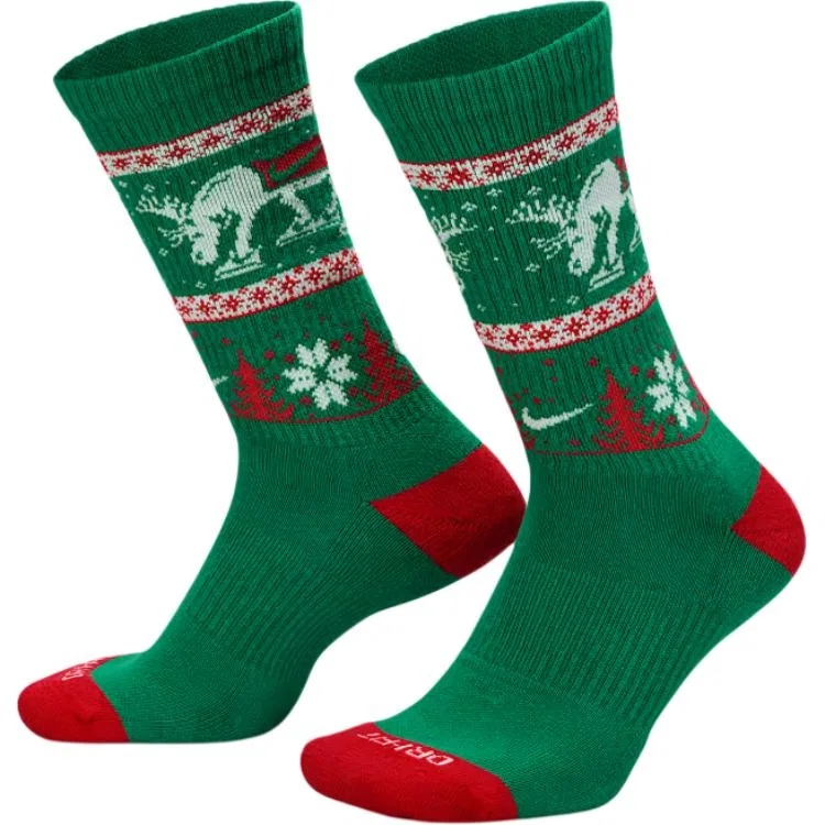 Носки повседневные утепленные с рисунком Winter Wonderland, 2 пары, Nike, Green — фото 3