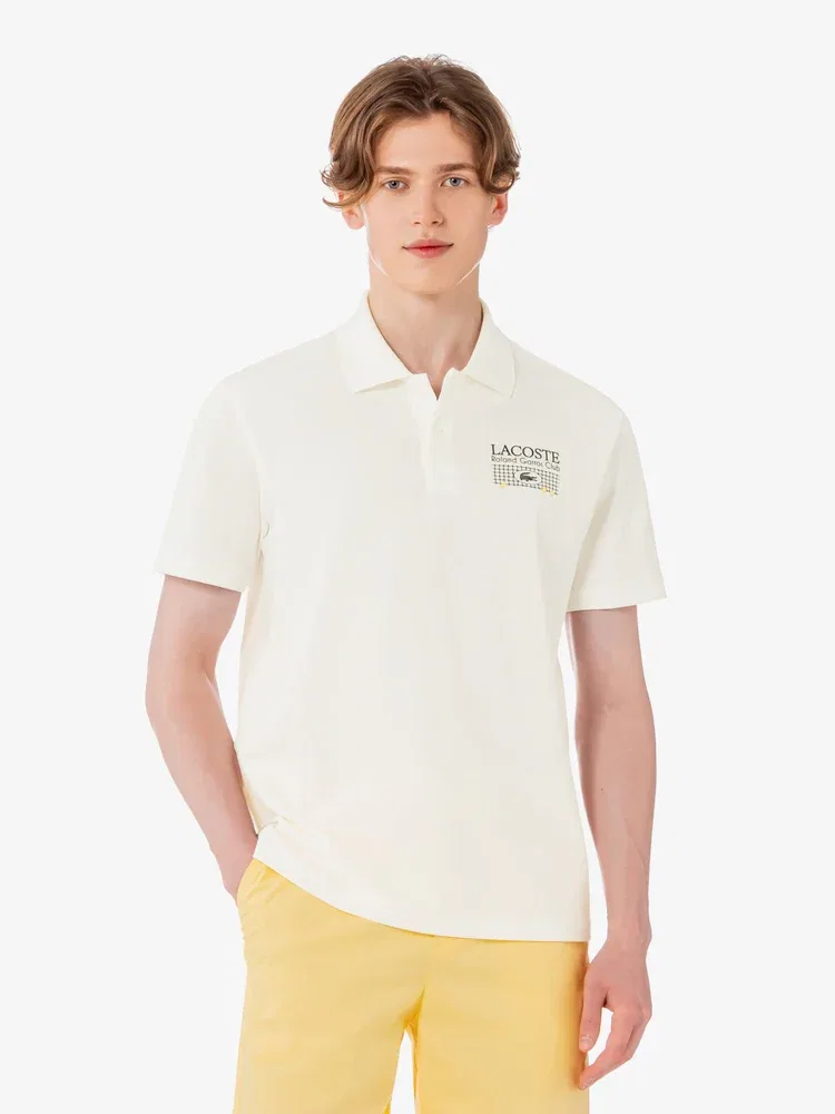 Поло с графическим принтом Roland Garros LACOSTE, White — фото 4