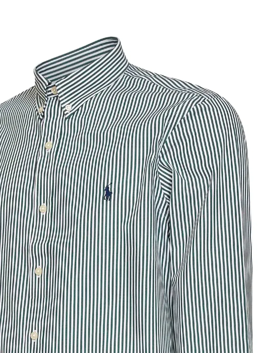 Рубашка из эластичного поплина в полоску облегающего кроя POLO RALPH LAUREN, белый — фото 3