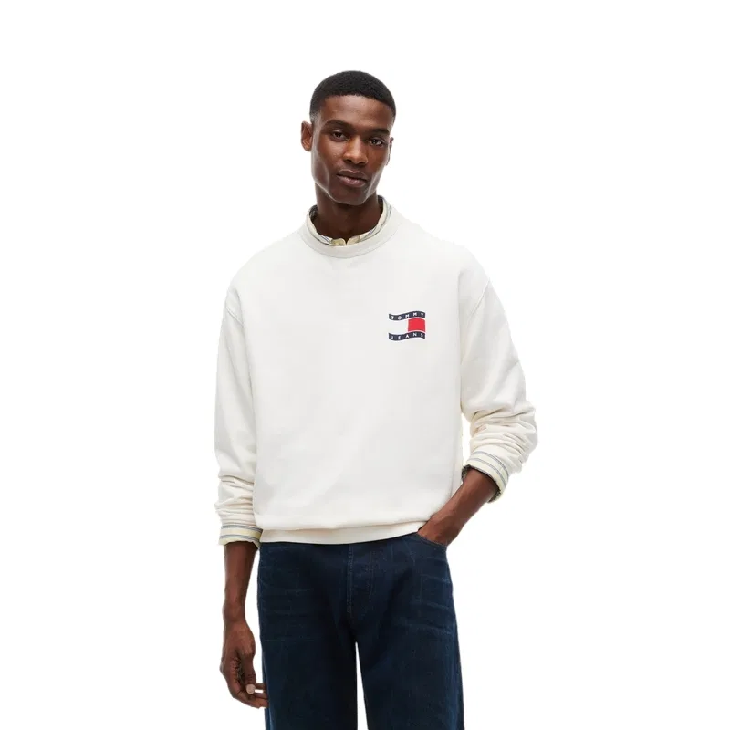 Мужской свитшот с круглым вырезом Tommy Hilfiger, Ecru YBH