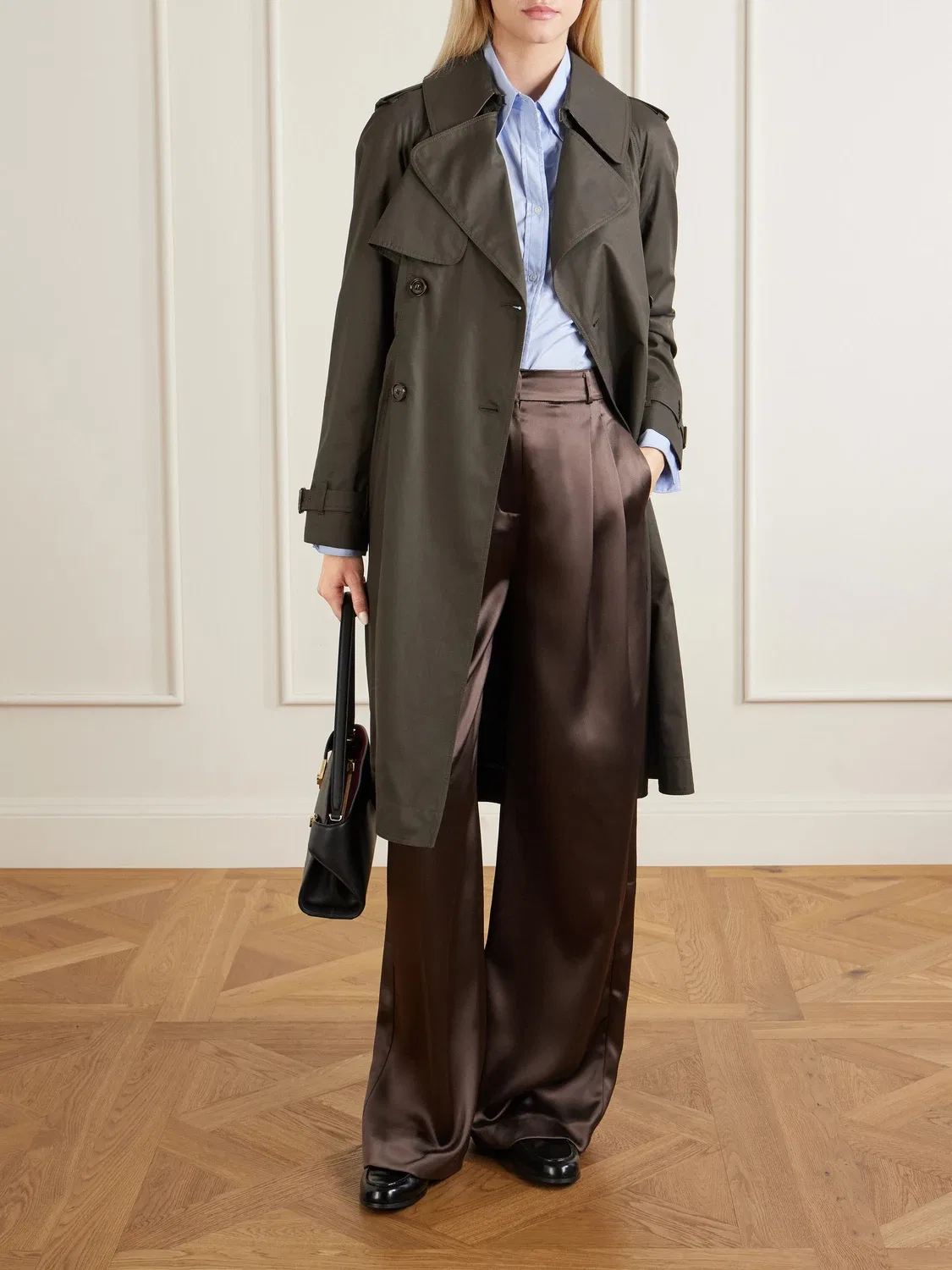 Тренч Pembury из хлопкового габардина с поясом BURBERRY, коричневый — фото 2