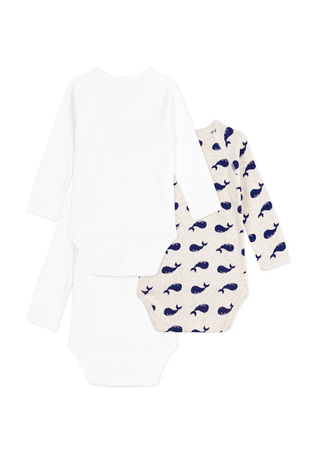 Набор из 3 предметов для новорожденных - тело Petit Bateau, White Grey — фото 2